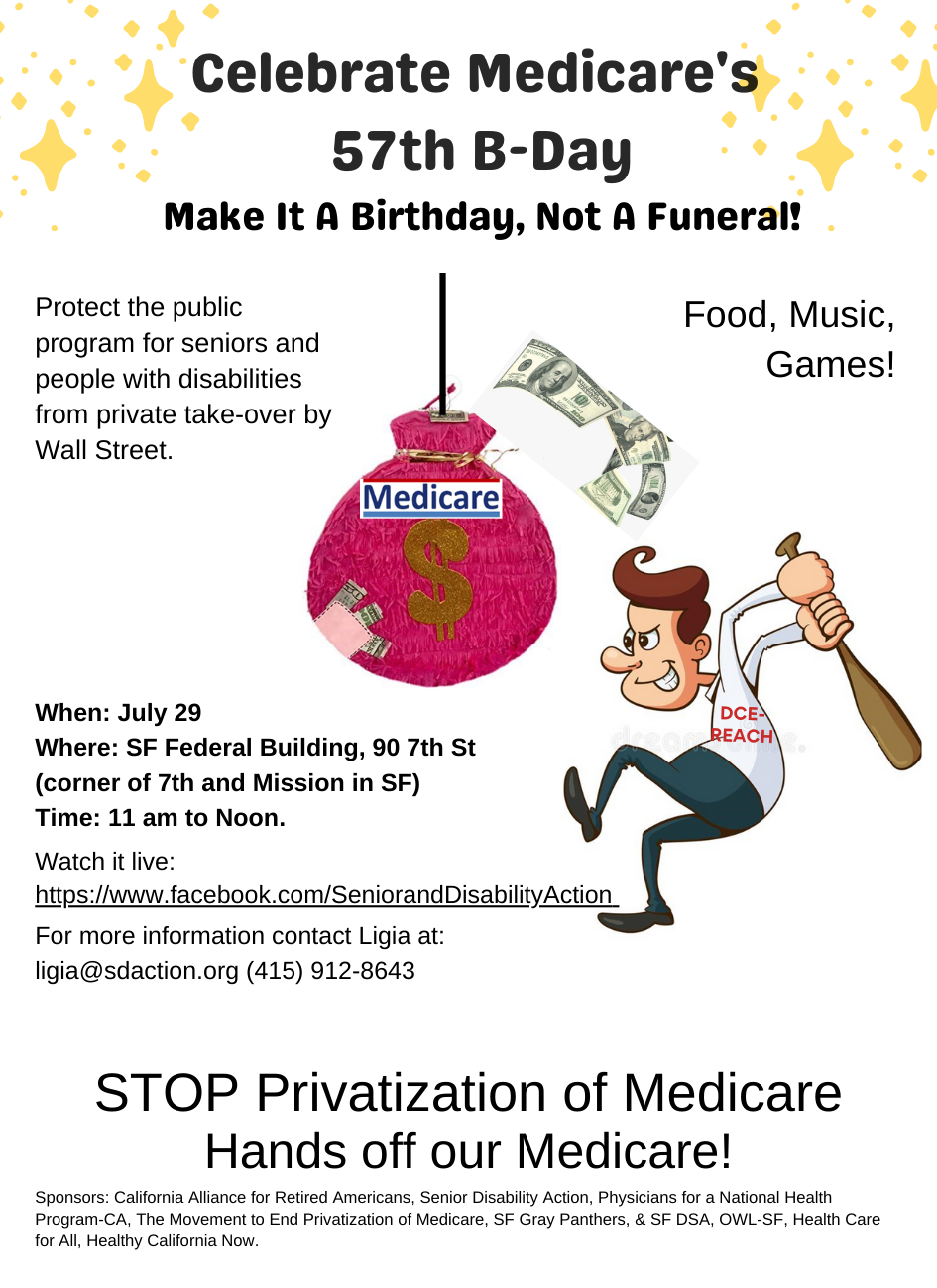 Protest to stop the plan to privatize Medicare @ SF Federal Bldg